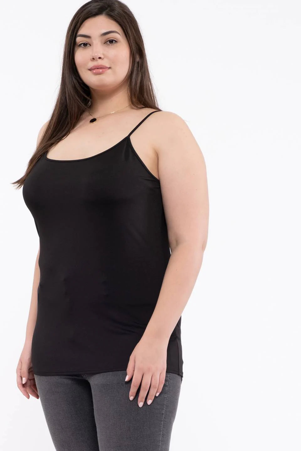 CURVY BLACK SOLID CAMI