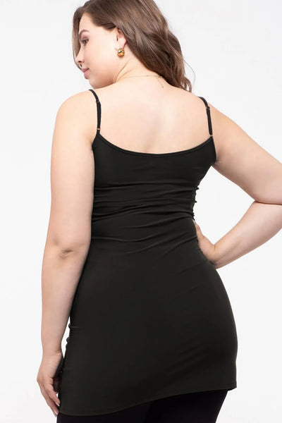 CURVY BLACK KNIT SLEEVELESS DRESS SLIP