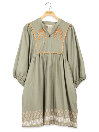 Simply Southern Green Maeve Scallop Dress