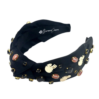 BRIANNA CANNON FAN GEAR FOOTBALL HEADBAND IN BLACK