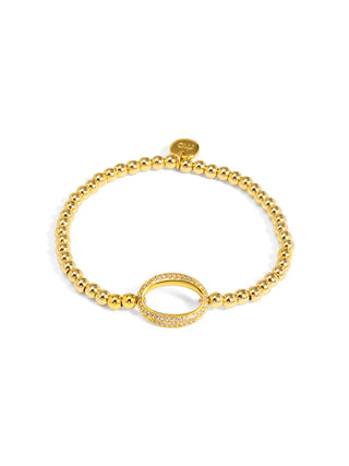 Pavé Oval Link Beaded Stretch Bracelet by Rho