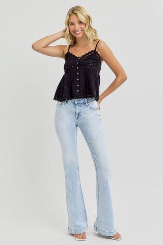 RISEN LOW RISE FLARE JEANS in LIGHT