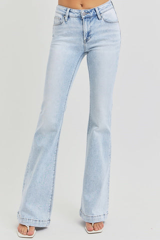 RISEN LOW RISE FLARE JEANS in LIGHT