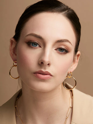 Front Facing Double Hoop Drop Earring by Rho
