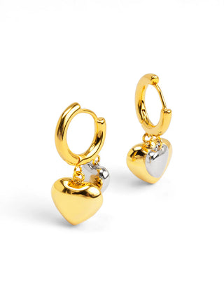 Two-Tone Heart Drop Earring by Rho