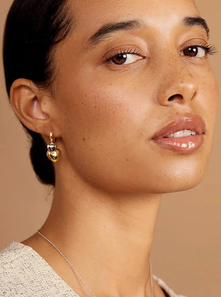Two-Tone Heart Drop Earring by Rho