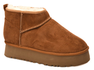 Corkys "Room Service" Platform Booties in Tobacco Faux Suede Final Sale!