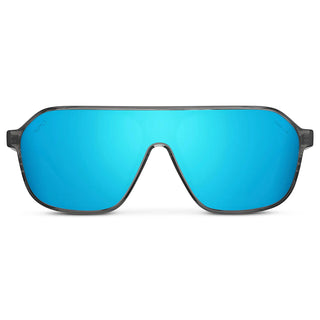 Ryder in Ash Grey/Mirror Blue Lens Polarized Sunglasses