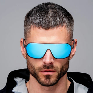 Ryder in Ash Grey/Mirror Blue Lens Polarized Sunglasses