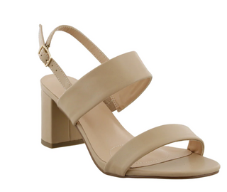 Alba Ankle Strap Heels in Nude