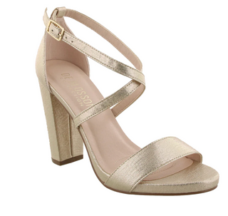 Chelsea Ankle Strap Heel in Champagne Final Sale