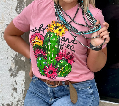 Callie Ann Stelter Wild & Free Cactus Tee Final Sale