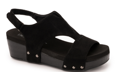 "Refreshing" Wedge in Black Suede by Corky's