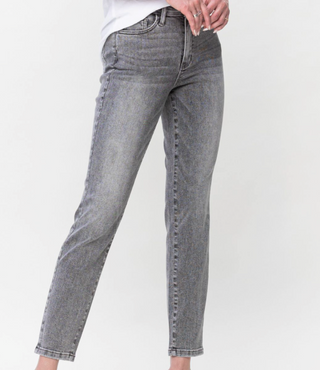 JUDY BLUE HIGH WAIST STONE WASH SLIM FIT IN GREY Final Sale