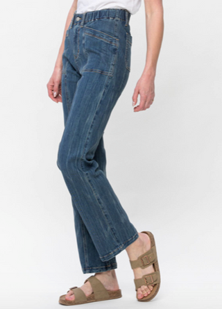 JUDY BLUE HIGH WAIST ELASTIC WAIST VINTAGE STRAIGHT Final Sale