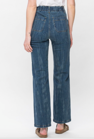 JUDY BLUE HIGH WAIST ELASTIC WAIST VINTAGE STRAIGHT Final Sale