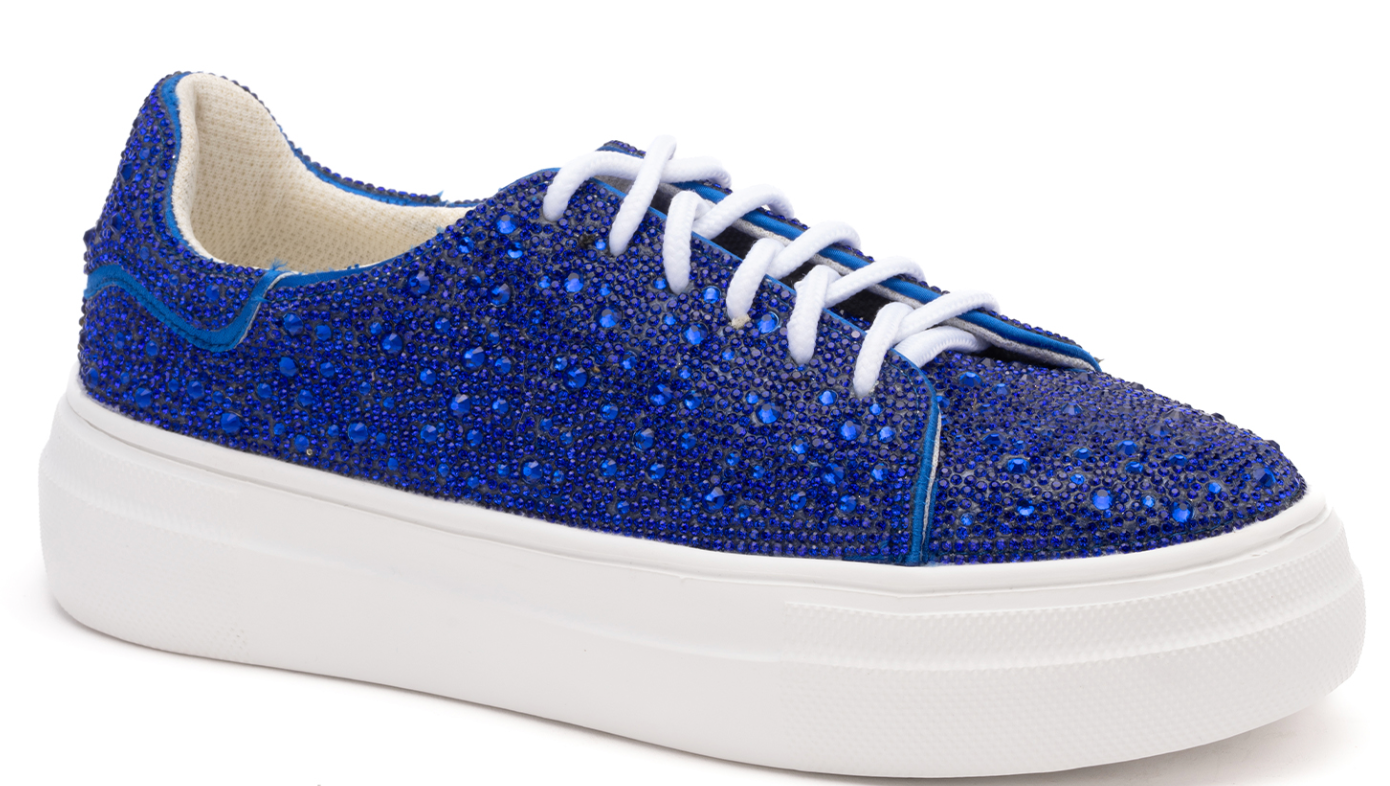 Royal blue top platform sneakers