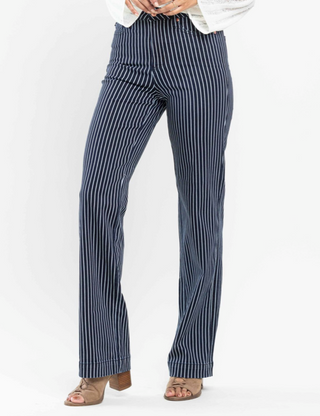 Judy Blue High Waist Tummy Control Striped Straight Final Sale