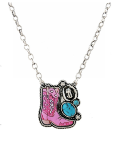 Western Boots Pendant Necklace