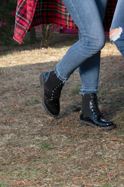 Corkys "Creep It Real" Boot in Black Patent Final Sale