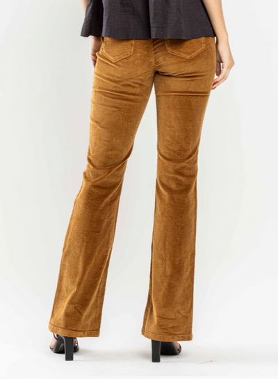 Judy Blue Camel Mid Rise Overdyed Corduroy Bootcut Final Sales