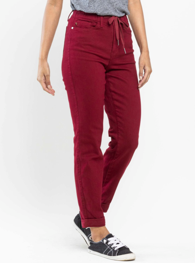 Judy Blue Scarlet High Waist Pull On Double Cuff Jogger