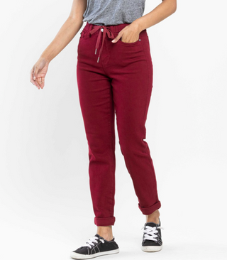 Judy Blue Scarlet High Waist Pull On Double Cuff Jogger Final Sale