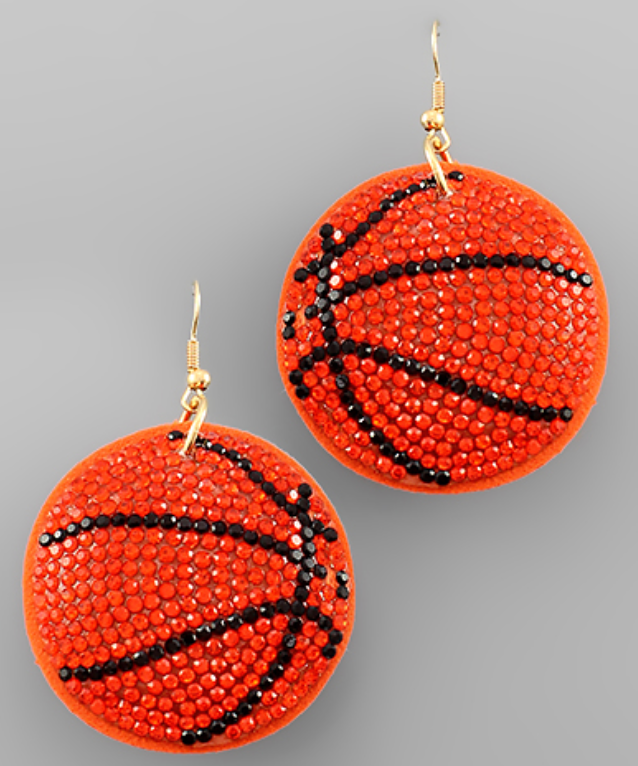 Basketball Crystal Suede Earrings