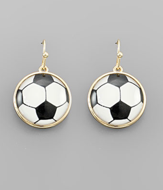 Epoxy Soccer Ball Earrings
