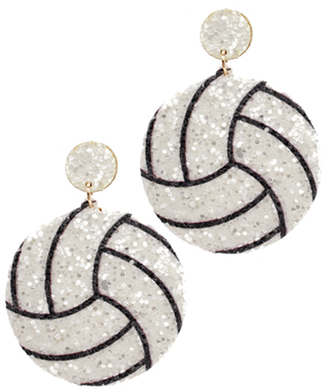 Glitter Volleyball Earrings