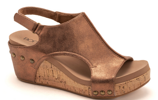 Carley Platform Wedge in Antique Bronze by Corkys