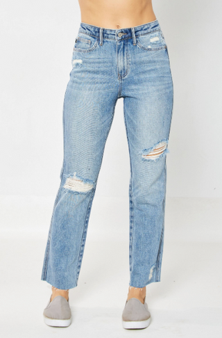 Judy Blue High Waist Rigid Magic Destroy Straight