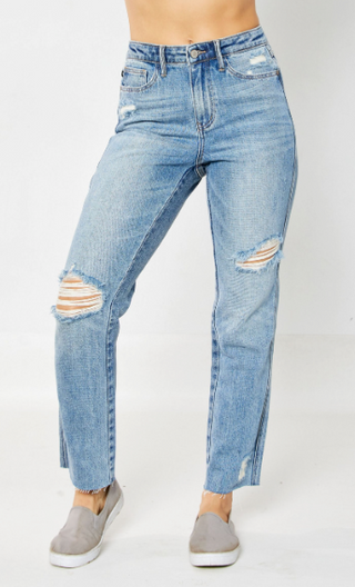Judy Blue High Waist Rigid Magic Destroy Straight