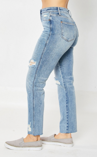 Judy Blue High Waist Rigid Magic Destroy Straight