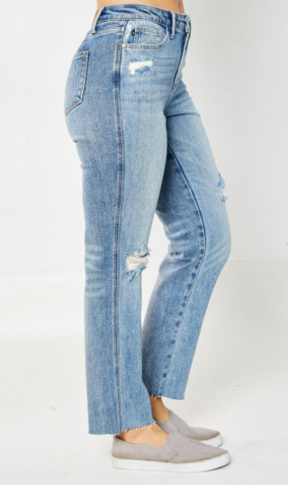 Judy Blue High Waist Rigid Magic Destroy Straight