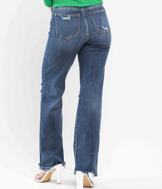 Judy Blue High Waist 90's Knee Destroy Straight