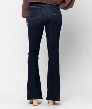 JUDY BLUE DK HIGH WAIST RAW HEM TALL FLARE