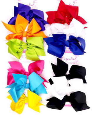 Sophia's Corner Solid Bow Snap Alligator Hair Clips