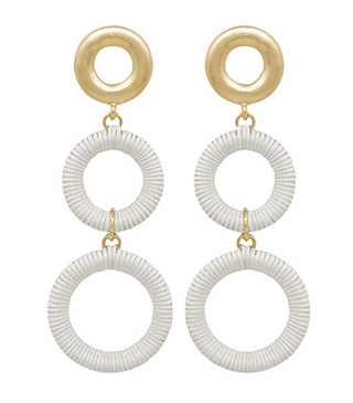 Wrapped Circle 3 Drop Earrings (8 Colors)