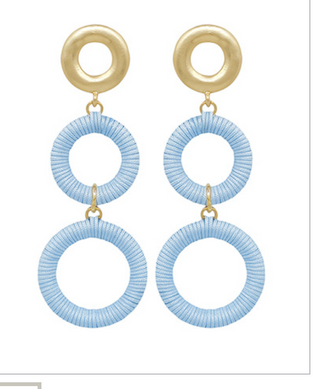 Wrapped Circle 3 Drop Earrings (8 Colors)