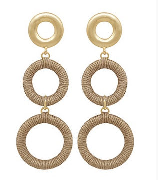 Wrapped Circle 3 Drop Earrings (8 Colors)