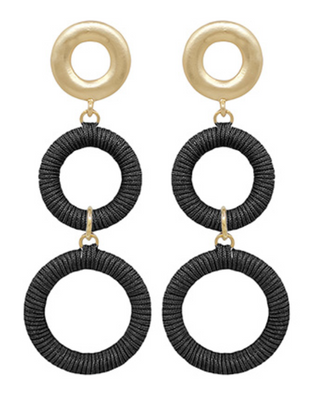 Wrapped Circle 3 Drop Earrings (8 Colors)