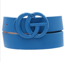 Painted Buckle Faux Leather Belt (7 Colors)