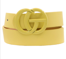 Painted Buckle Faux Leather Belt (7 Colors)