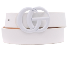 Painted Buckle Faux Leather Belt (7 Colors)