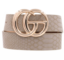 Crocodile Faux Leather CG Belt (2 Colors)