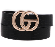 Faux Leather Crocodile Buckle Belt (4 Colors)
