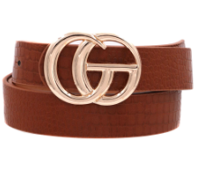 Faux Leather Crocodile Buckle Belt (4 Colors)