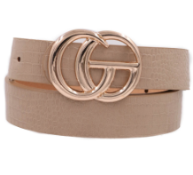 Faux Leather Crocodile Buckle Belt (4 Colors)