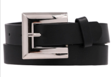 Metal Square Buckle Faux Leather Belt (4 Colors)